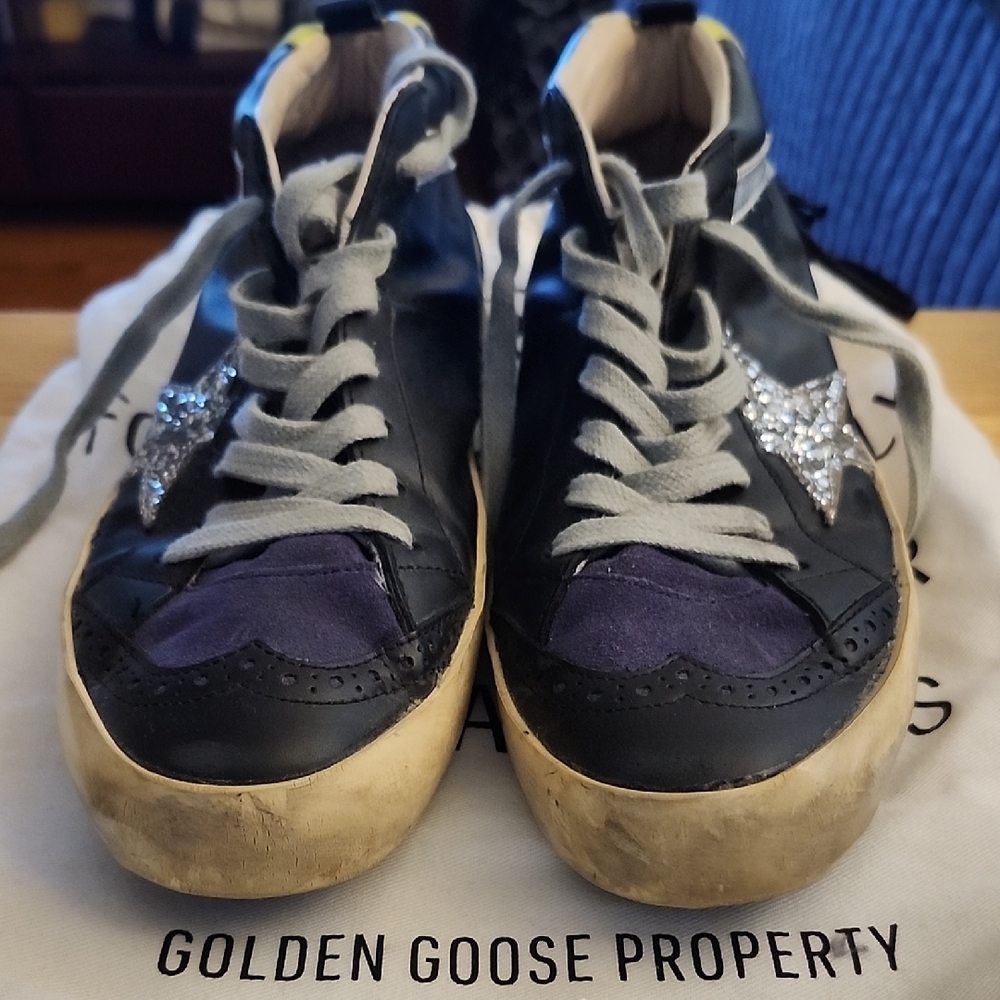Golden Goose Black and Purple Sneakers
